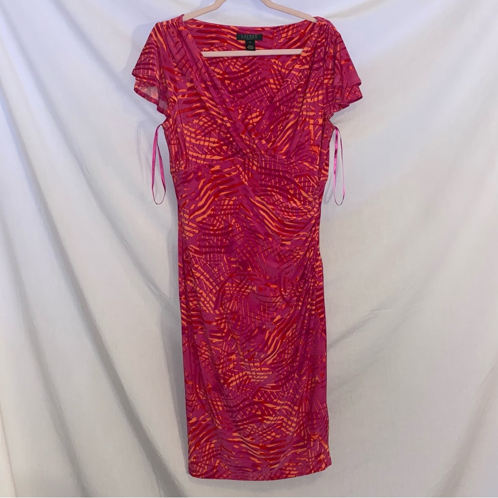 Ralph Lauren Mid Leg Orange and Pink Dress Size 12